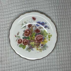 Vintage Royal Grafton Floral Trinket Dish Bone China England